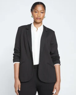 Beas Ponte Blazer Slate Pinstripe