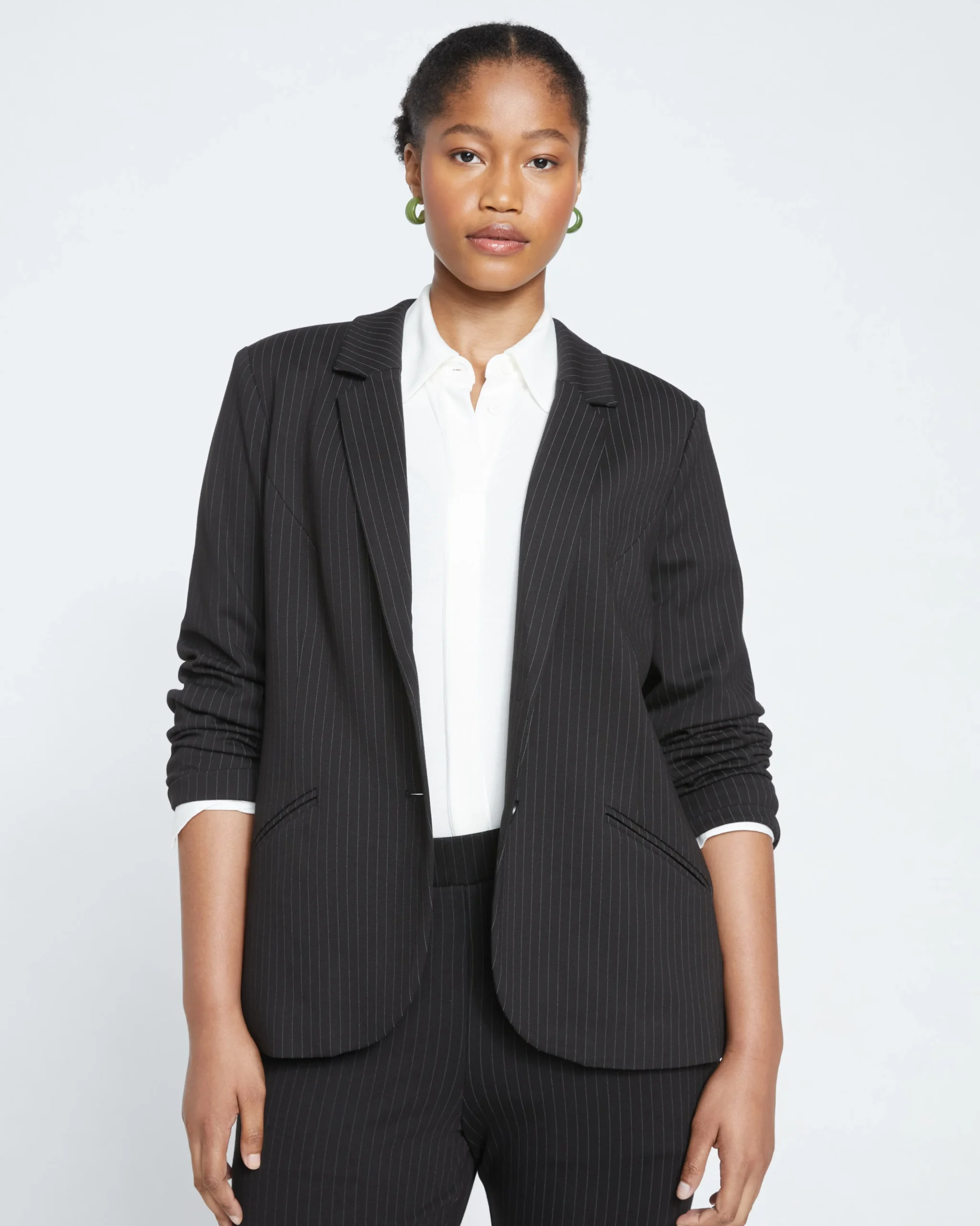 Beas Ponte Blazer Slate Pinstripe