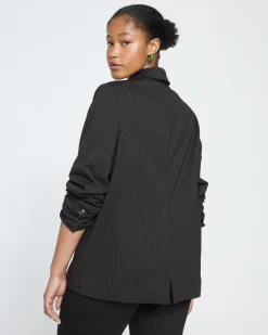 Beas Ponte Blazer Slate Pinstripe
