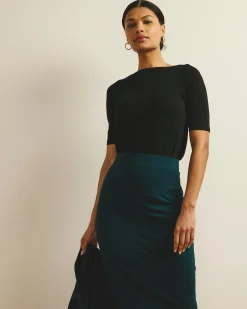 Bella Boatneck Tee Black