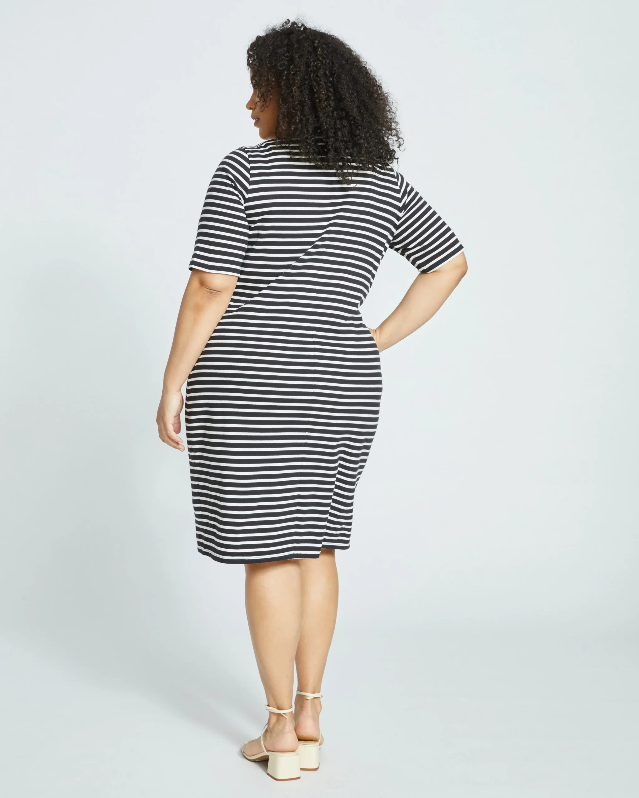 Belle Breton Stripe Jersey Dress Black/White Stripe