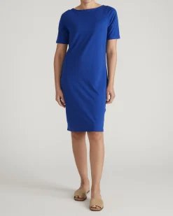 Belle Breton Stripe Jersey Dress Solid Ultramarine