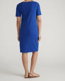 Belle Breton Stripe Jersey Dress Solid Ultramarine