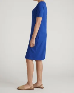 Belle Breton Stripe Jersey Dress Solid Ultramarine