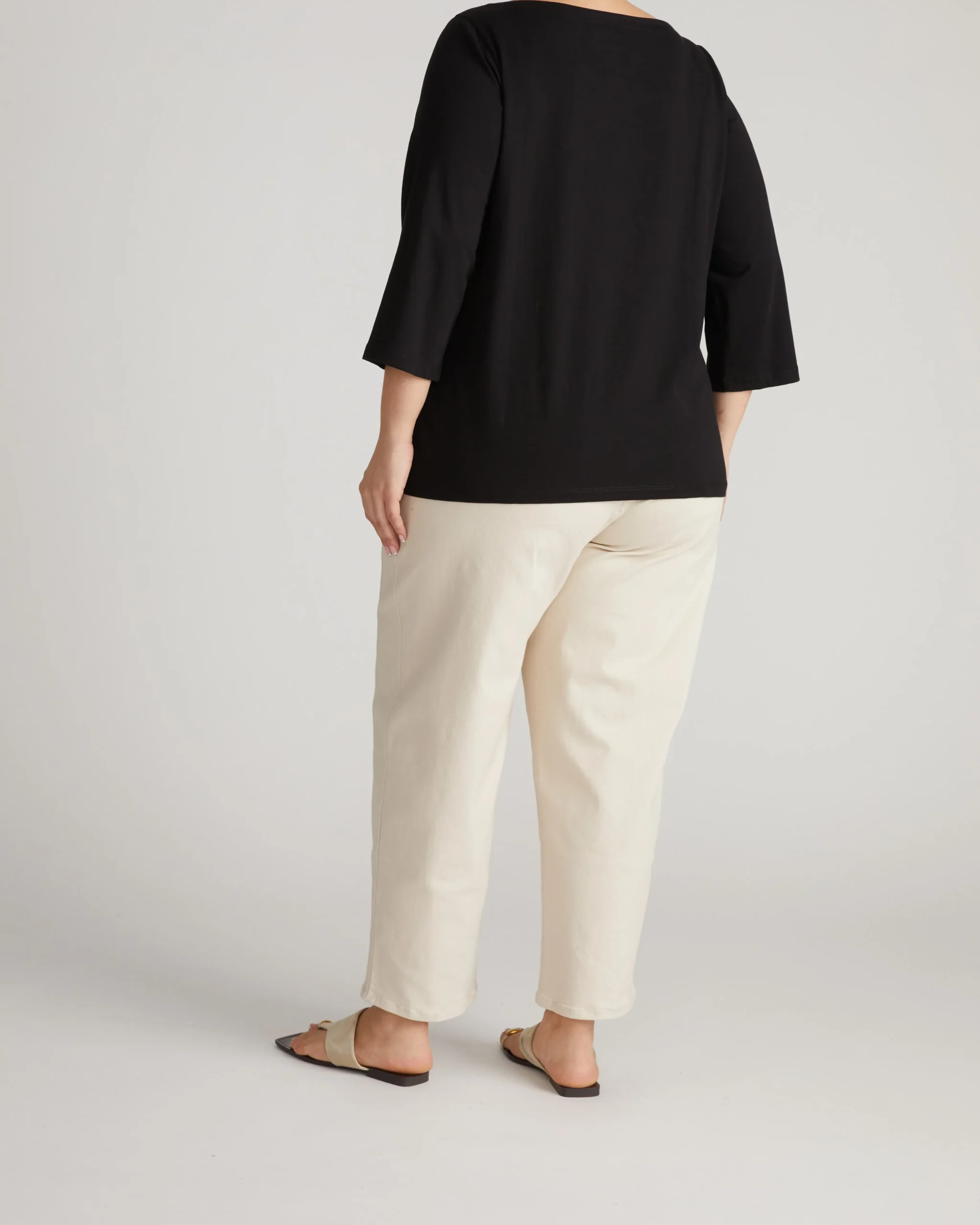 Belle Breton Stripe Jersey Tee Solid Black
