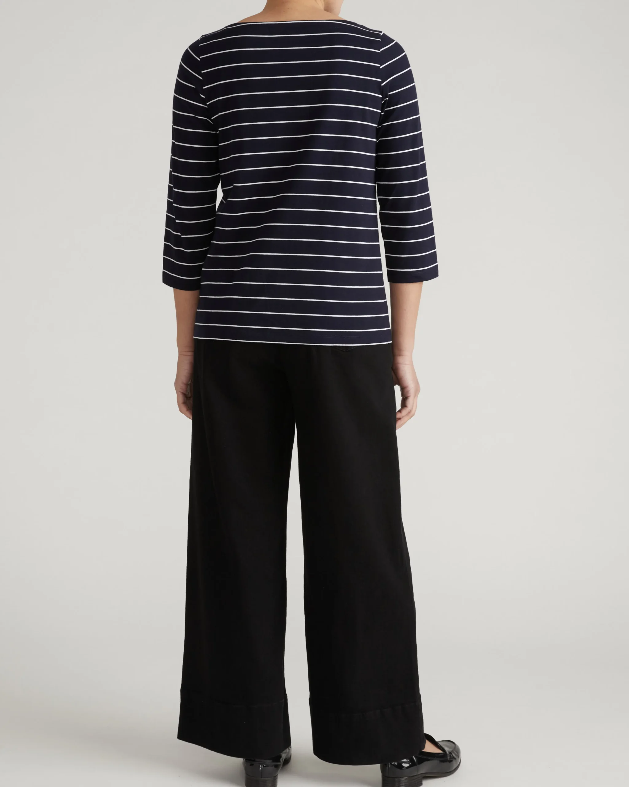 Belle Breton Stripe Jersey Tee Navy Pinstripe