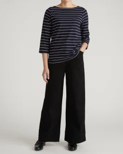 Belle Breton Stripe Jersey Tee Navy Pinstripe