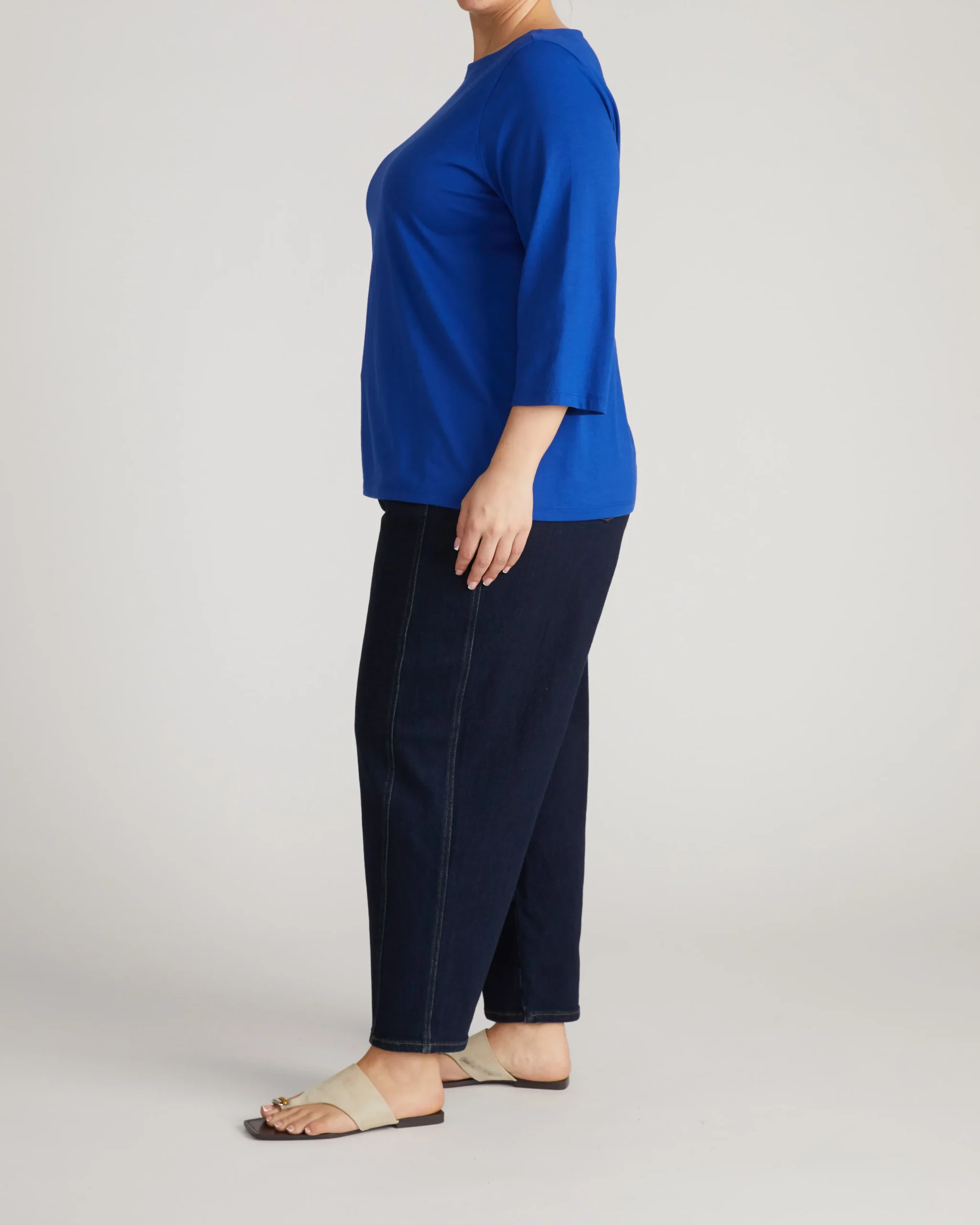 Belle Breton Stripe Jersey Tee Solid Ultramarine