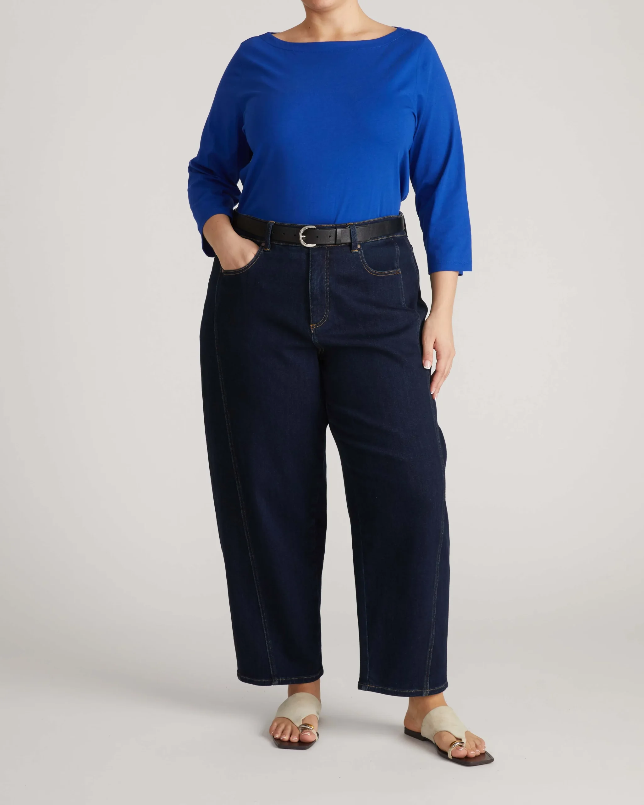 Belle Breton Stripe Jersey Tee Solid Ultramarine