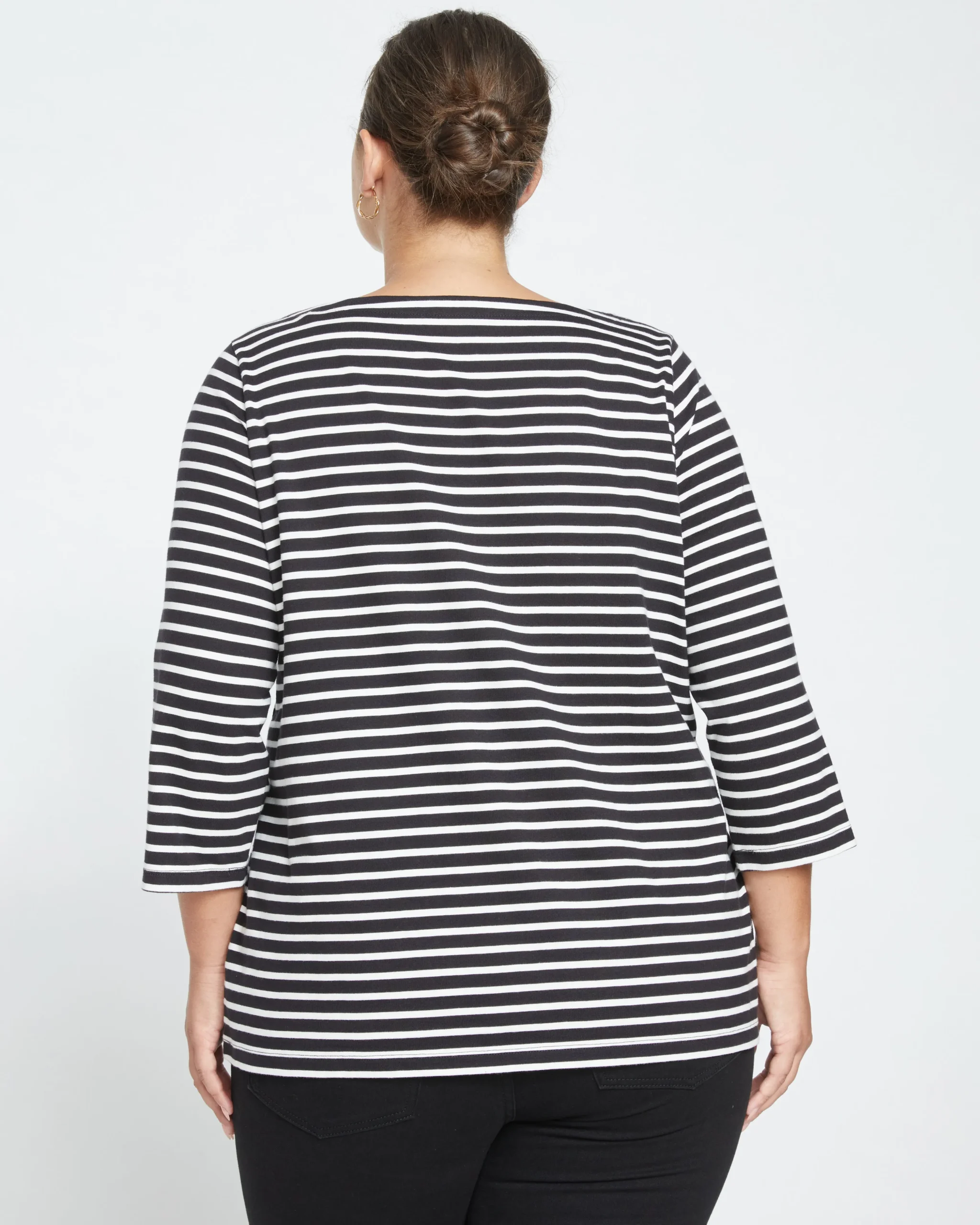 Belle Breton Stripe Jersey Tee Black/White Stripe