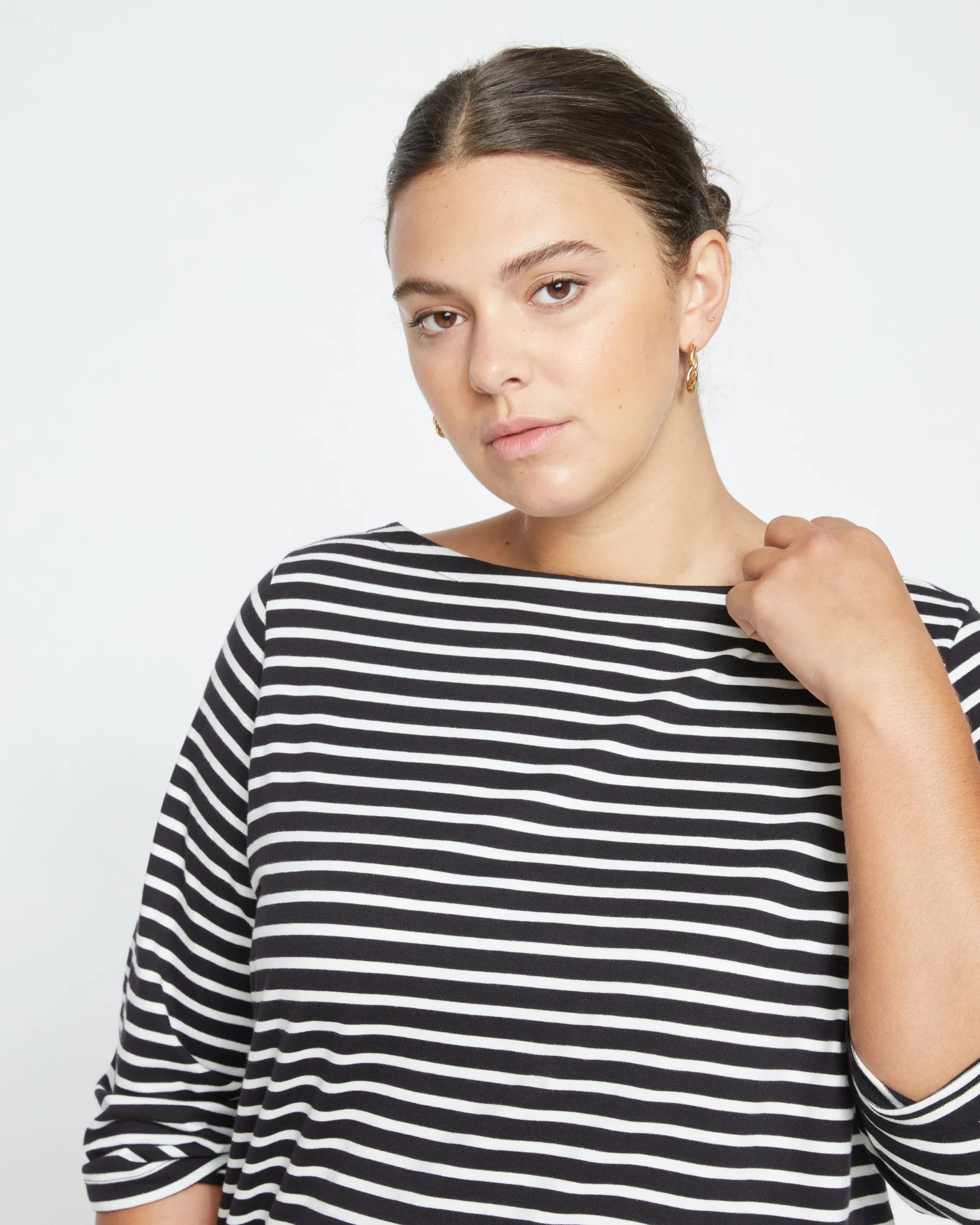 Belle Breton Stripe Jersey Tee Black/White Stripe