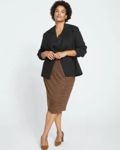 Bianca Double Breasted Ponte Blazer Black