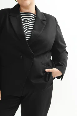 Bianca Double Breasted Ponte Blazer Black
