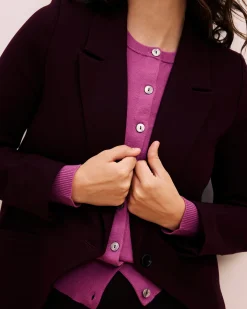 Bianca Double Breasted Ponte Blazer Black Cherry
