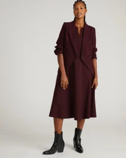 Bianca Double Breasted Ponte Blazer Black Cherry