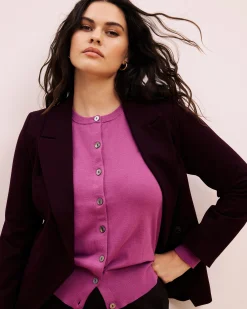 Bianca Double Breasted Ponte Blazer Black Cherry