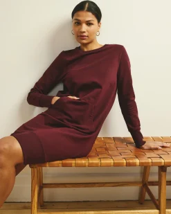 Bree Sweatshirt Dress Black Cherry