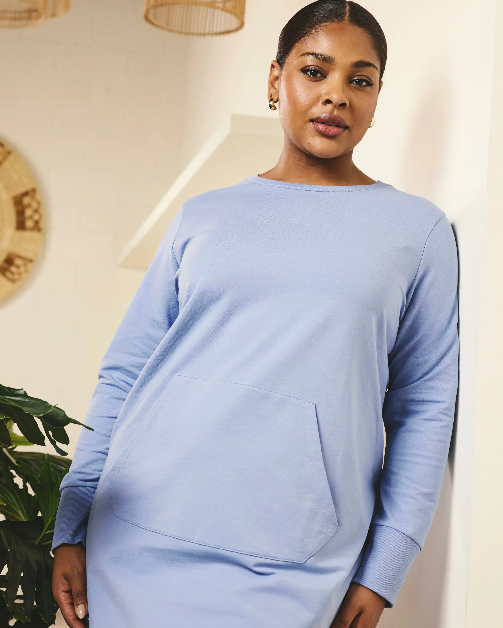 Bree Sweatshirt Dress Graceful Blue