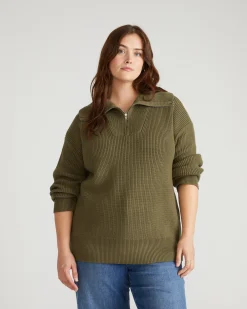 Brenda Zip Sweater Camo