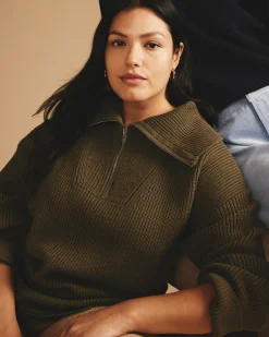 Brenda Zip Sweater Camo