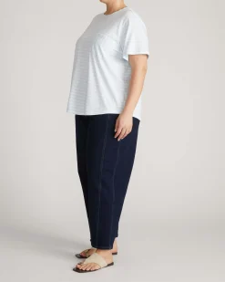 Breton Stripe Garcon Tee Pale Blue/White Stripe