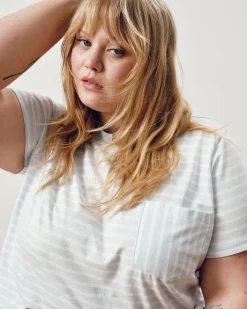 Breton Stripe Garcon Tee Pale Blue/White Stripe