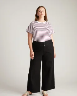 Breton Stripe Garcon Tee White/Gamay Stripe