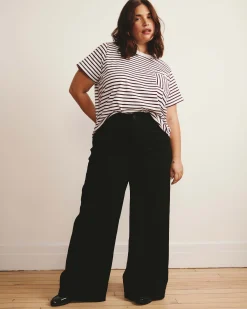 Breton Stripe Garcon Tee White/Gamay Stripe
