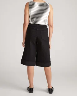 Briony Below the Knee Denim Shorts Jet Black