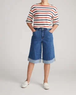 Briony Below the Knee Denim Shorts Union City Blue