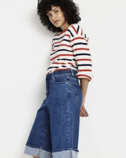 Briony Below the Knee Denim Shorts Union City Blue