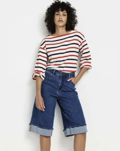 Briony Below the Knee Denim Shorts Union City Blue