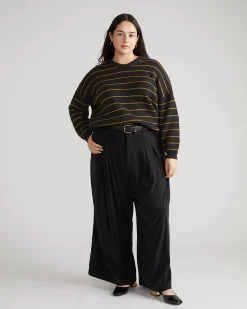 Bruno Sweater Dark Ash/Gold Microstripe