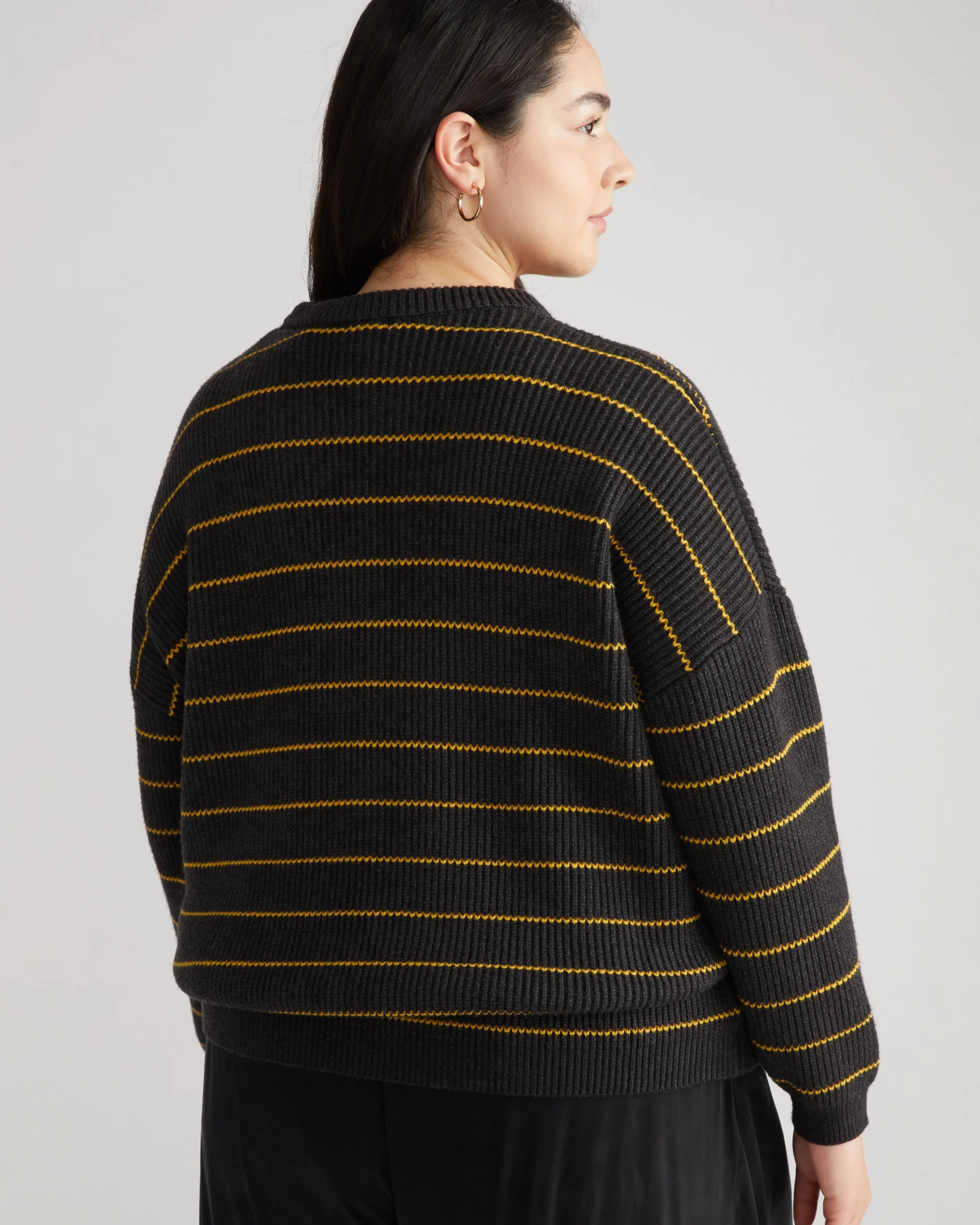 Bruno Sweater Dark Ash/Gold Microstripe