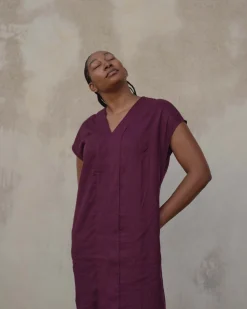 Cabana Linen Blend Kaftan Acai