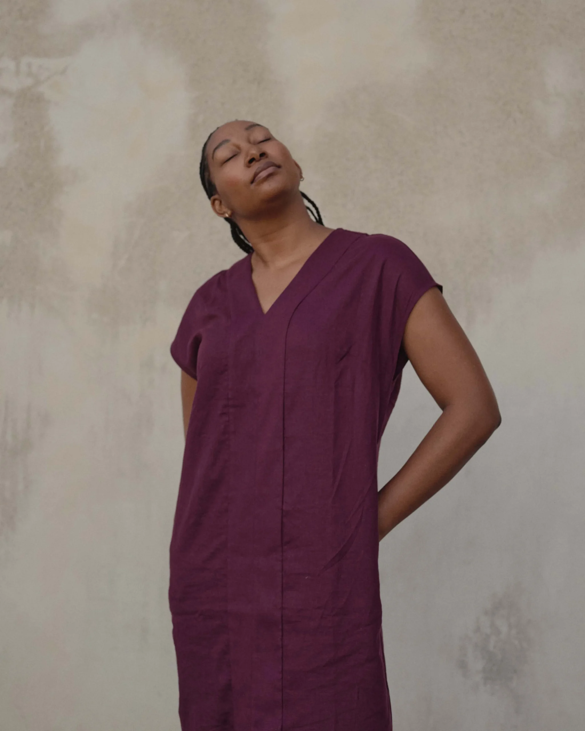 Cabana Linen Blend Kaftan Acai