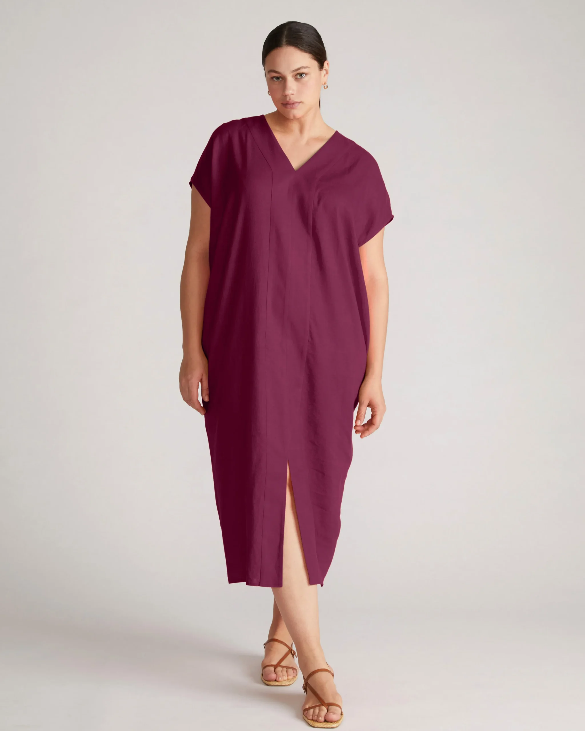 Cabana Linen Blend Kaftan Acai