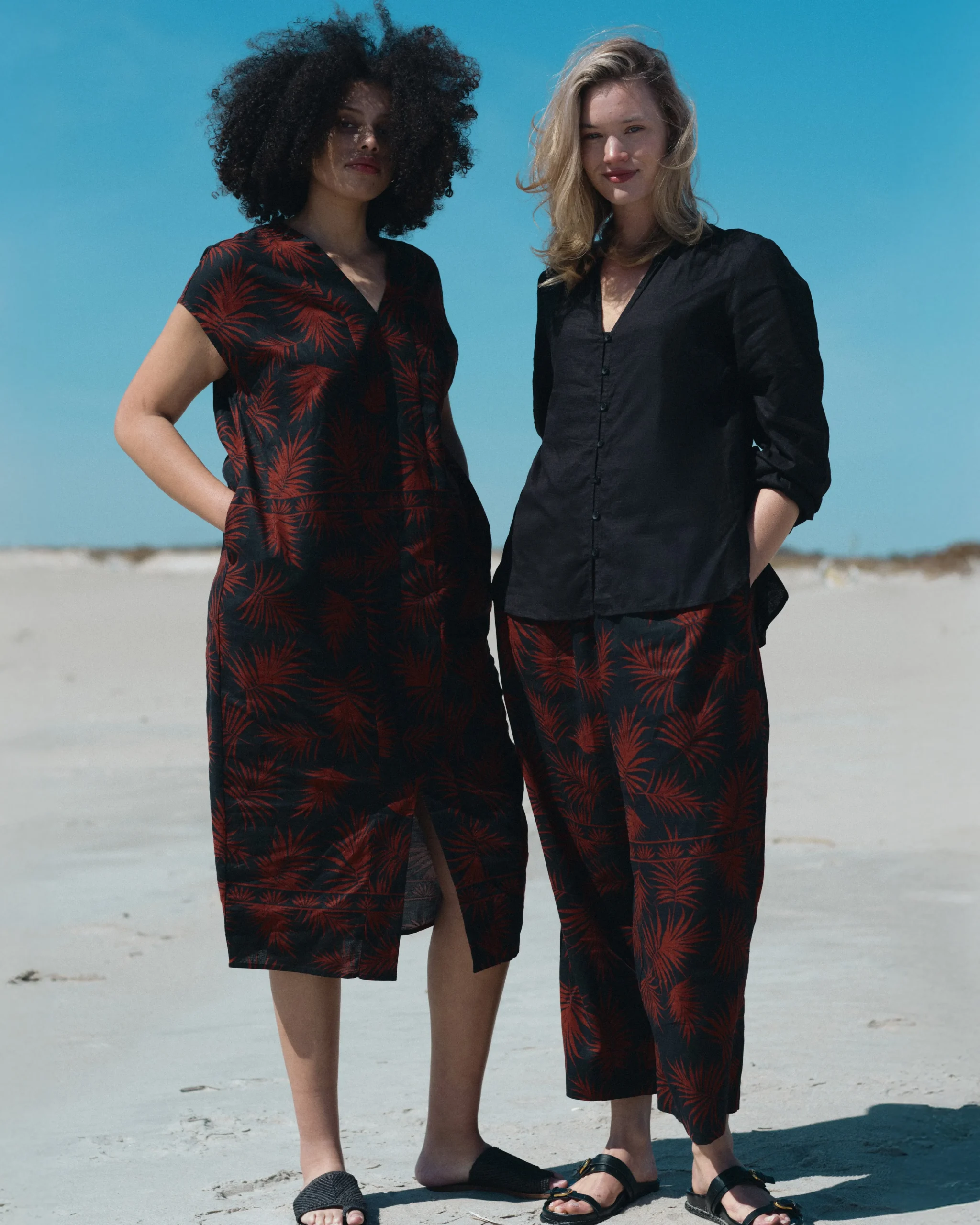 Cabana Linen Blend Kaftan Bohem Print