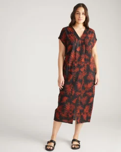 Cabana Linen Blend Kaftan Bohem Print