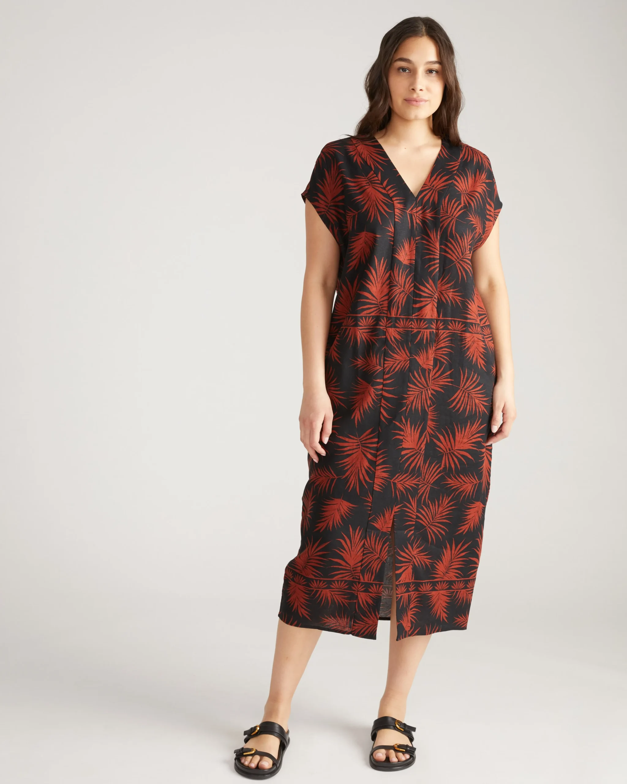 Cabana Linen Blend Kaftan Bohem Print