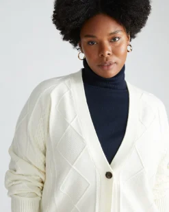 Cable Knit Cardigan Cream