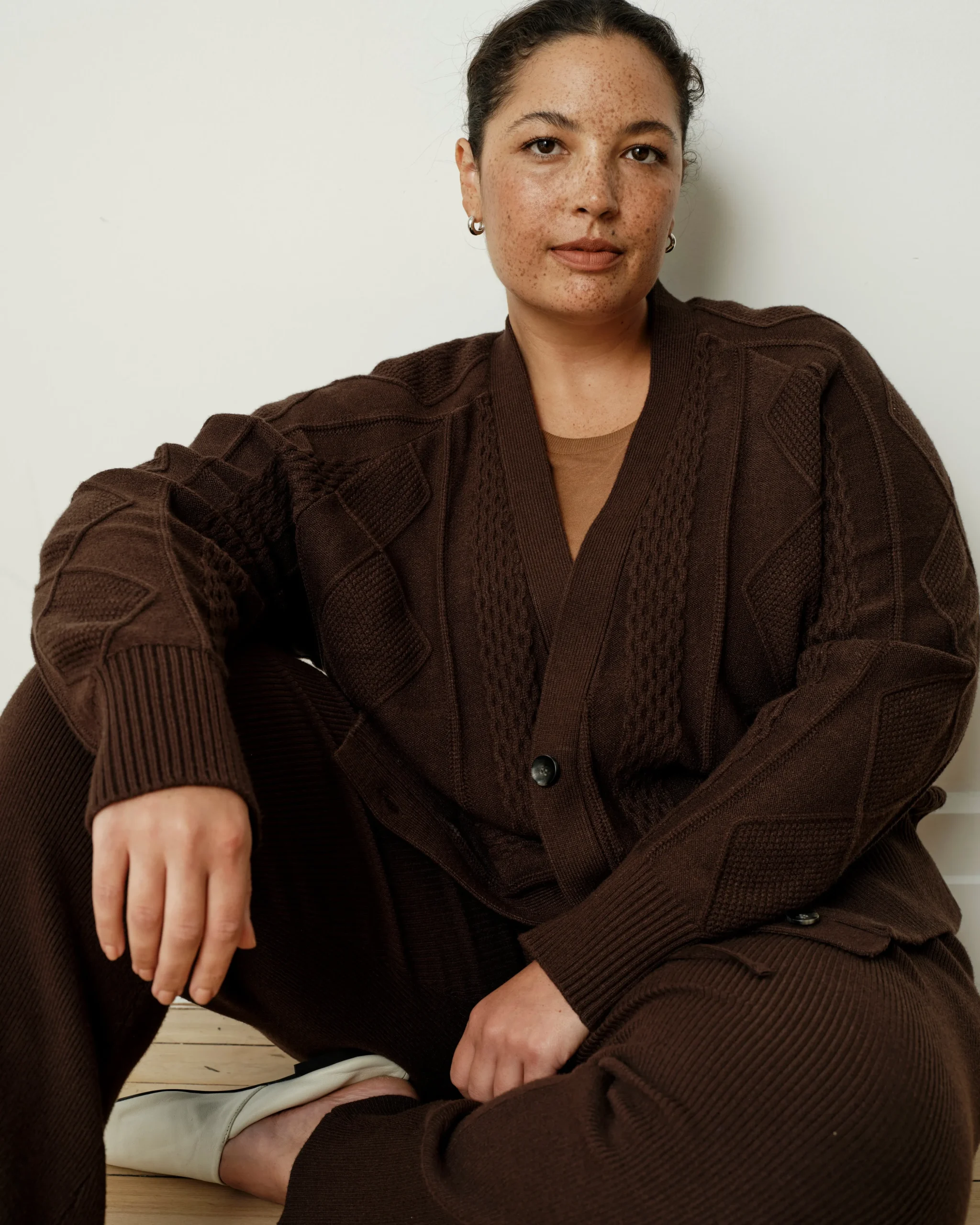 Cable Knit Cardigan Espresso