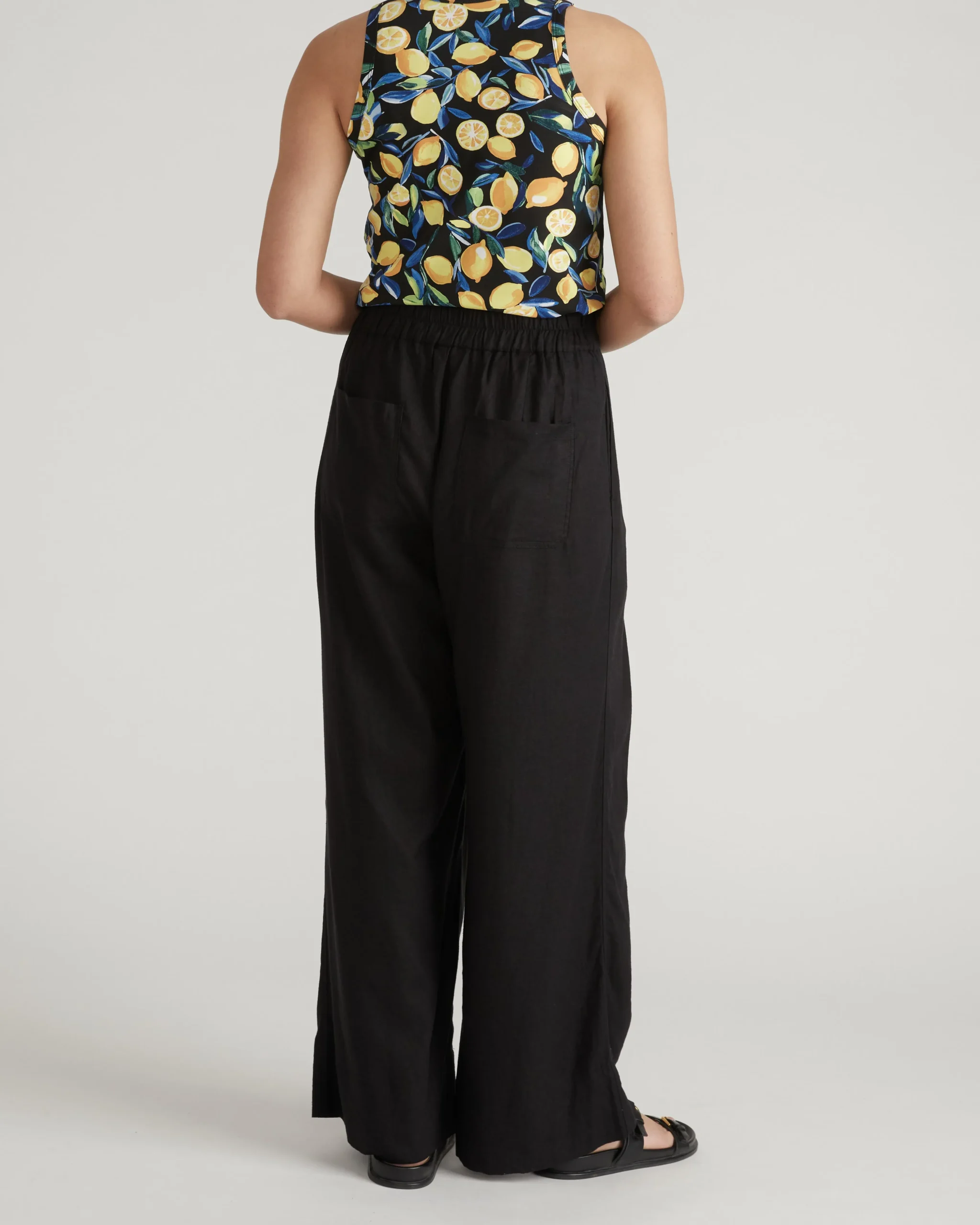 Cai High Neck Tank Black Limoncello Print