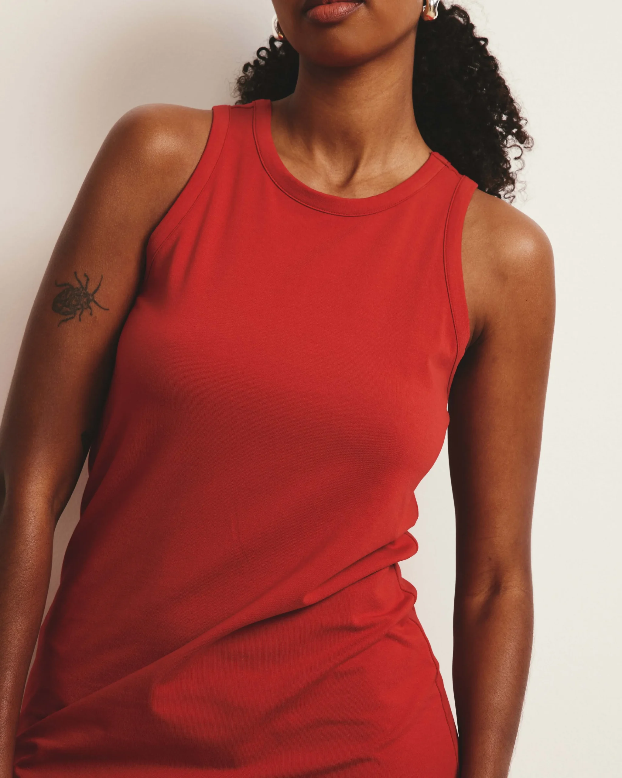 Cai High Neck Tank Dress Ruby Red