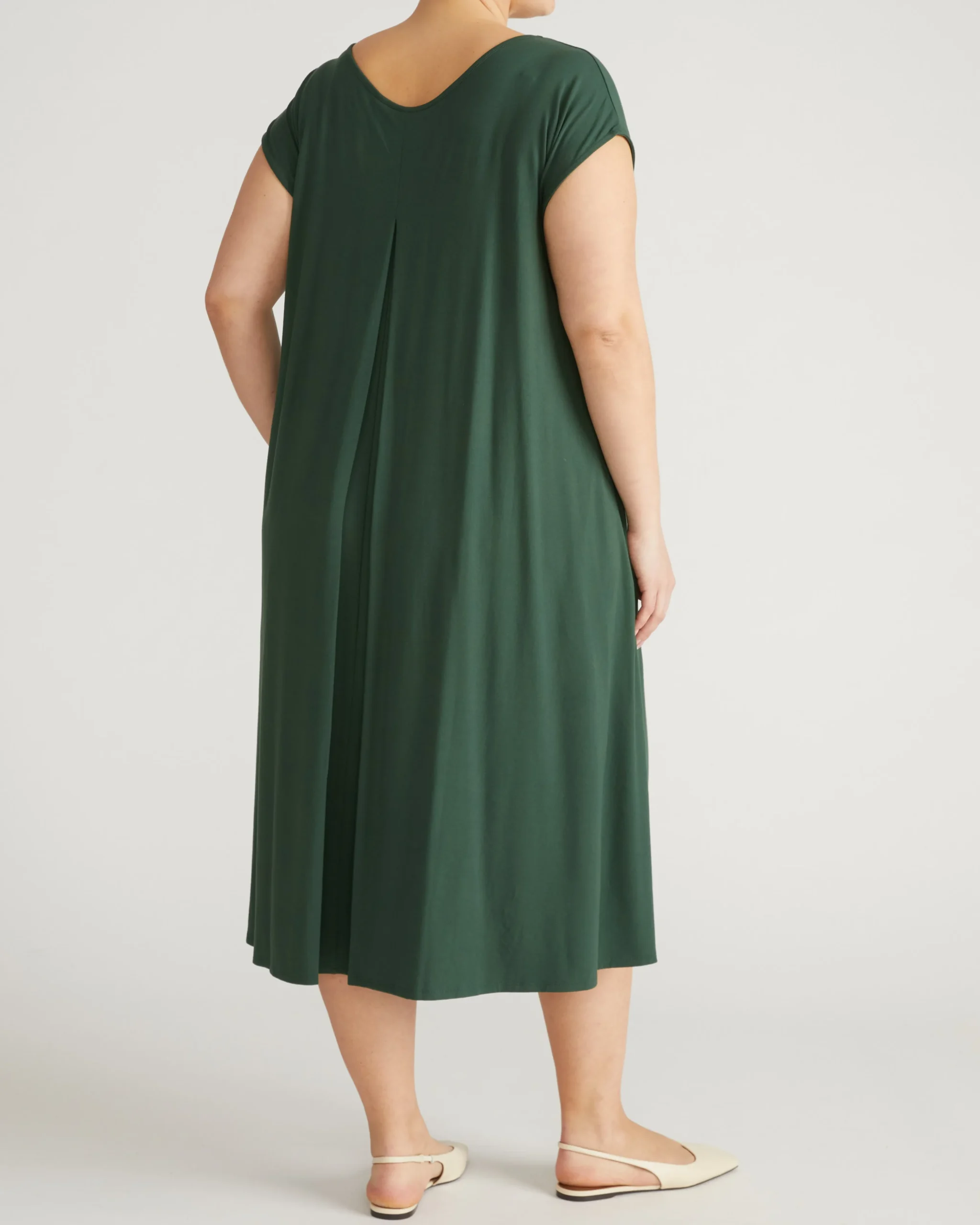 Capri Divine Jersey Flared Dress Conifer