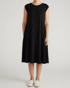 Capri Divine Jersey Flared Dress Black
