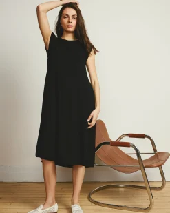 Capri Divine Jersey Flared Dress Black