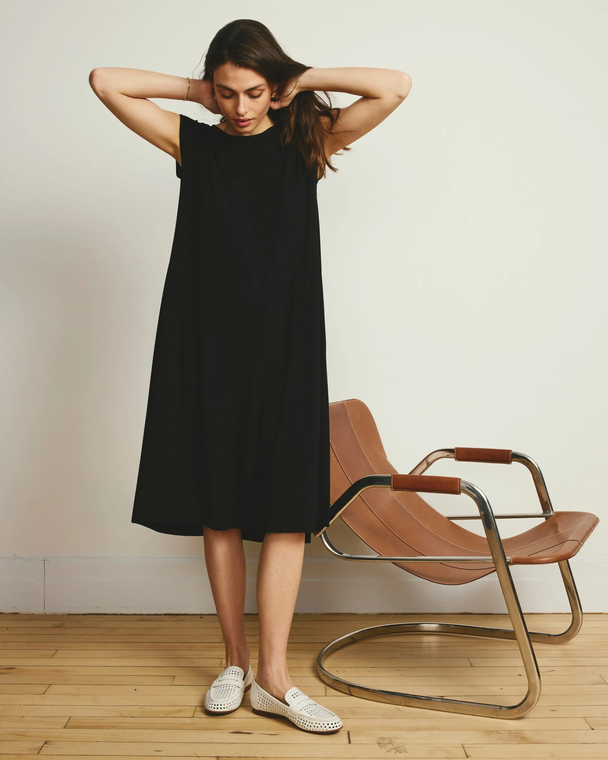 Capri Divine Jersey Flared Dress Black