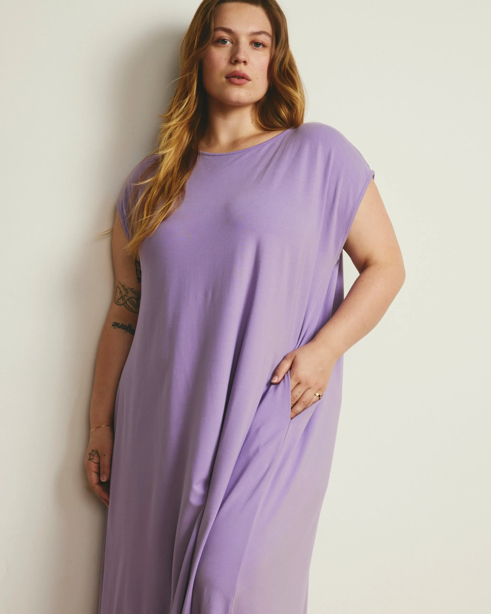 Capri Divine Jersey Flared Dress Spring Iris