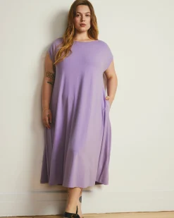 Capri Divine Jersey Flared Dress Spring Iris